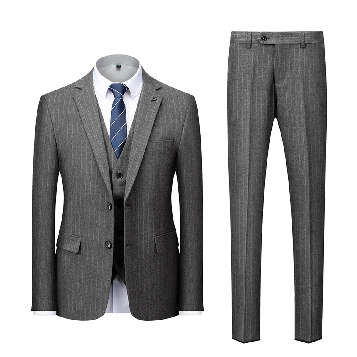 Costume Rayé Invité À Un Mariage Pour Homme | 3 Pièces – Image 2