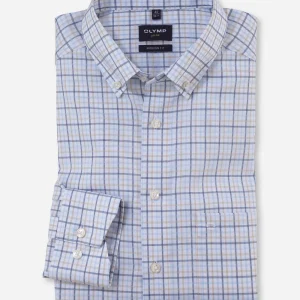 Chemise à carreaux OLYMP bleue
