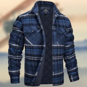 Hommes Chemise À Carreaux À Manches Longues | Bouton En Bas
