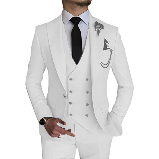 Costume 3 Pièces À Double Boutonnage Invité De Mariage Pour Homme | Tenue De Cérémonie – Image 5