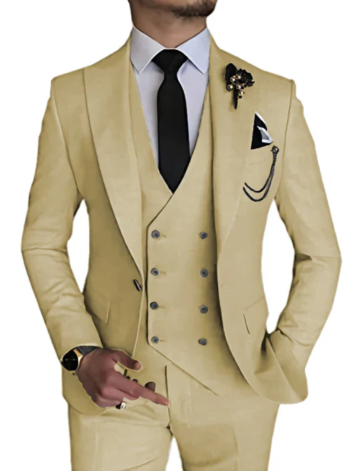 Costume 3 Pièces À Double Boutonnage Invité De Mariage Pour Homme | Tenue De Cérémonie – Image 6