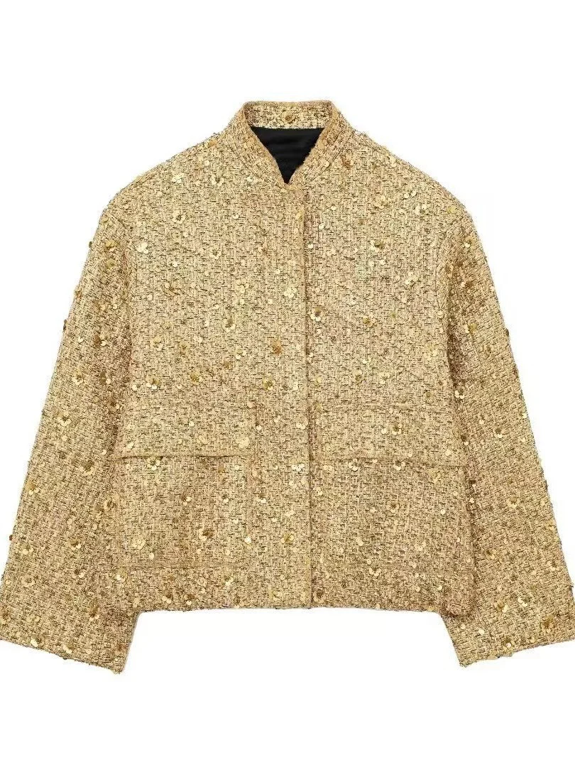 Veste De Femme Manches Longues Pailletten | Court – Image 2