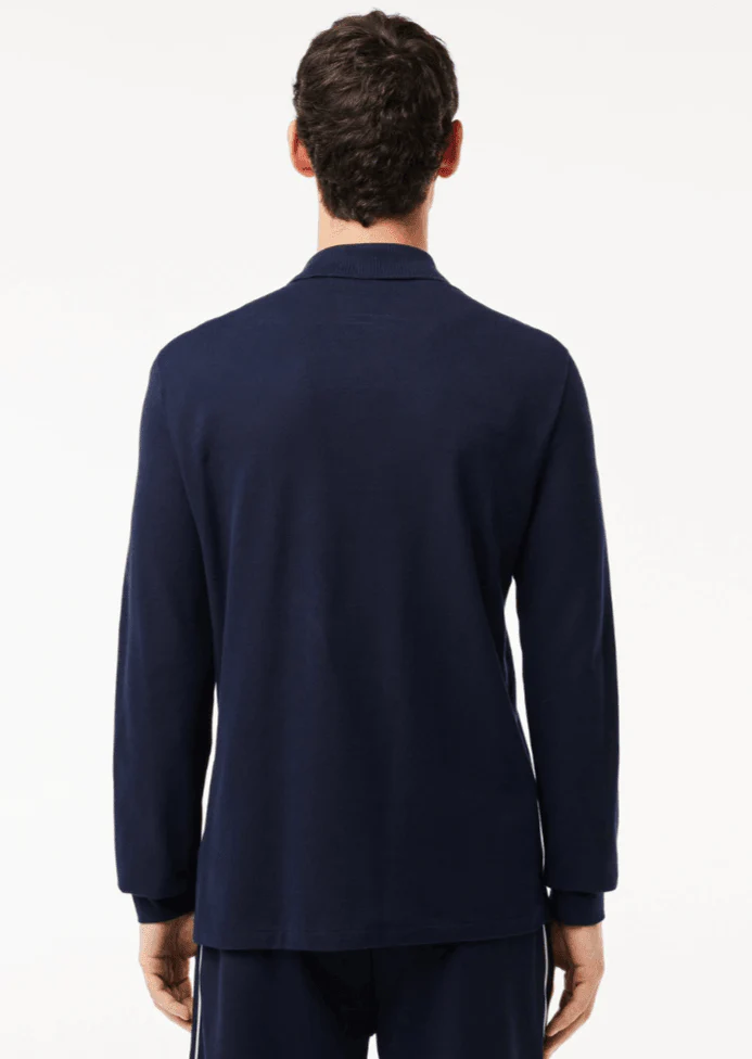 Polo manches longues Lacoste marine – Image 2