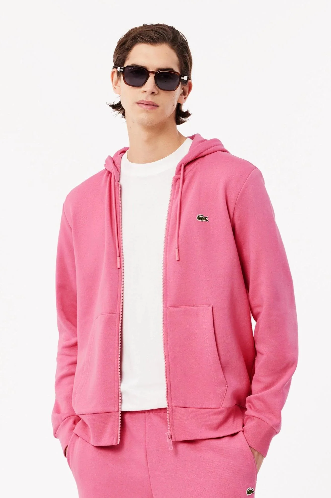 Sweat à capuche Lacoste rose