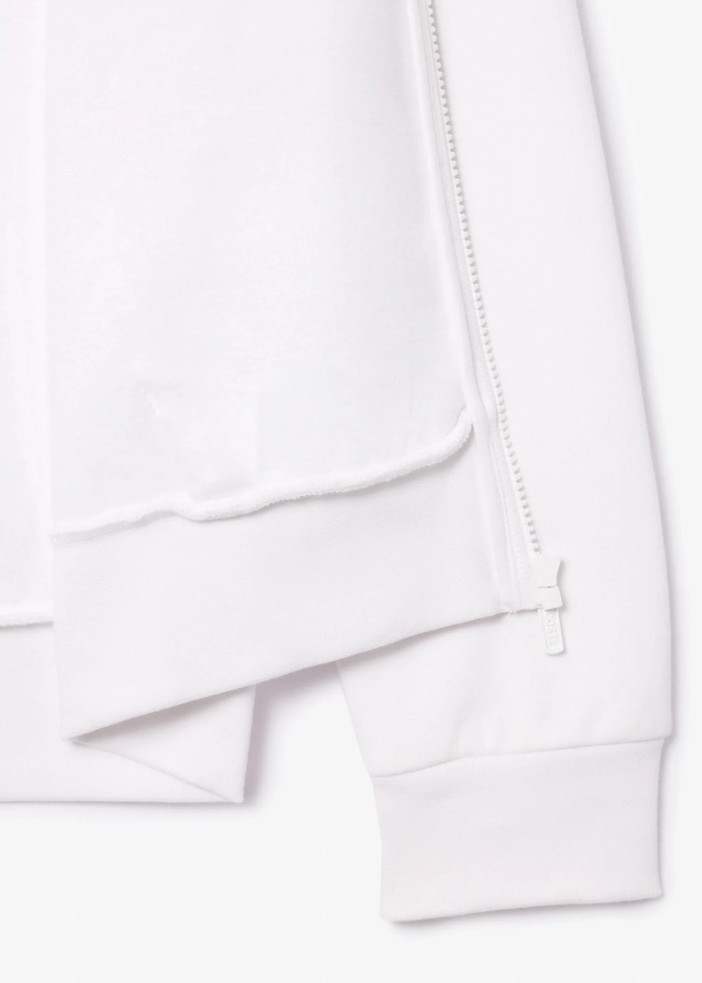 Sweat zippé à capuche Lacoste blanc – Image 5