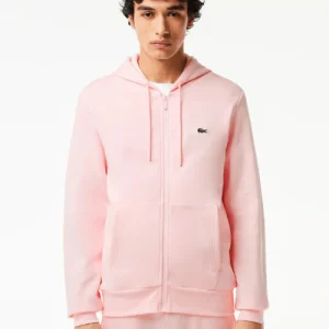 Sweat zippé à capuche Lacoste rose