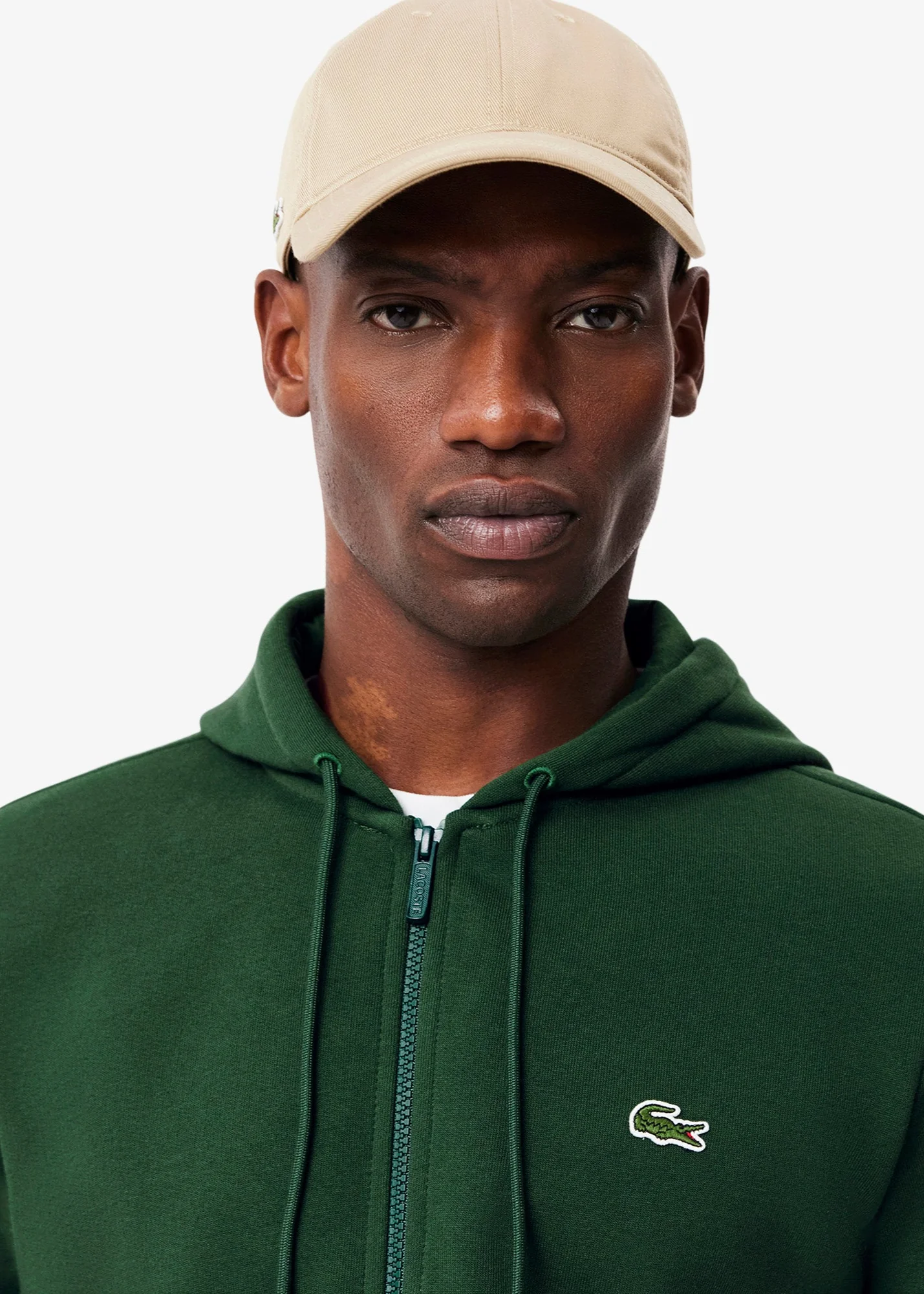 Sweat zippé à capuche Lacoste vert – Image 2