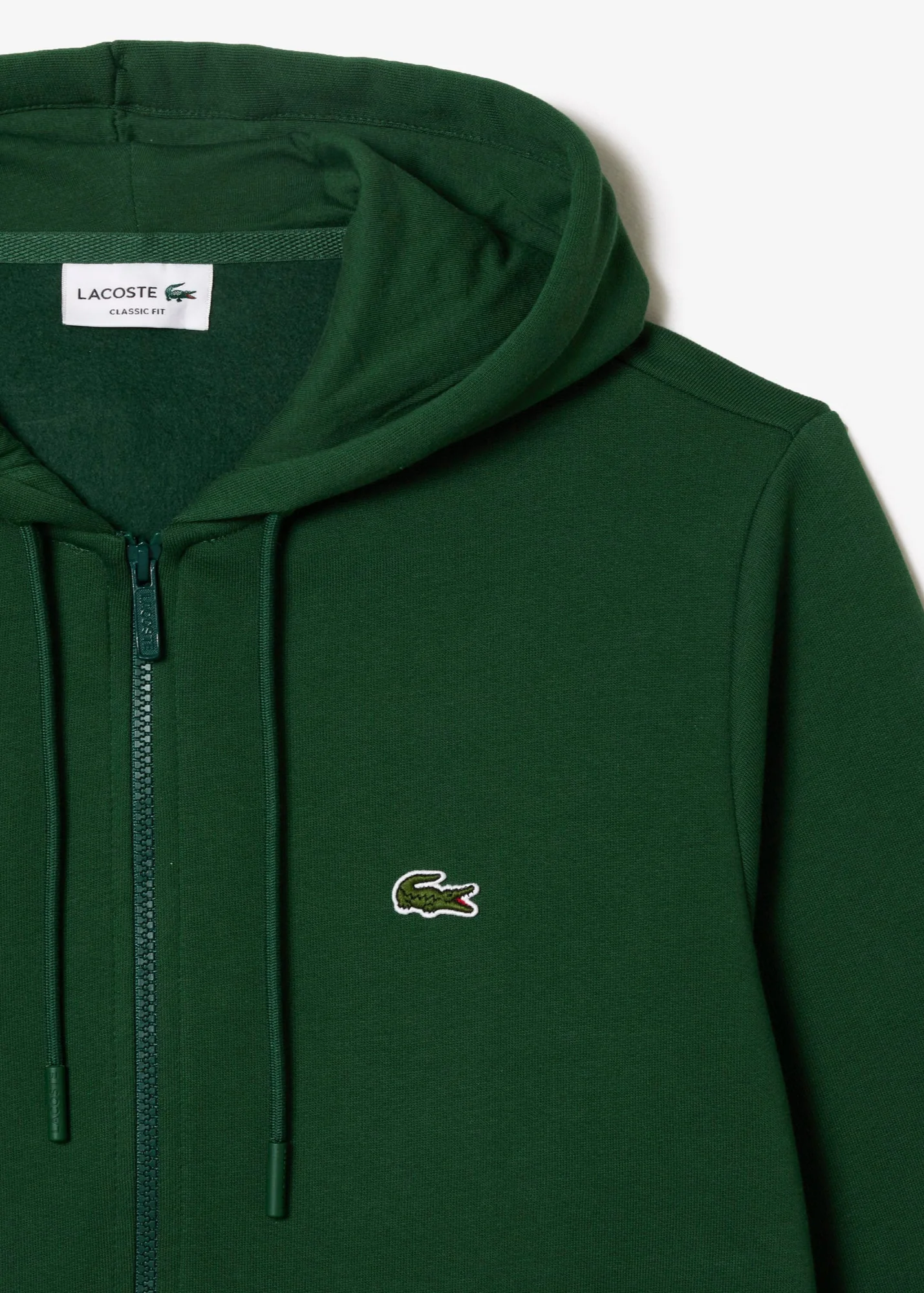 Sweat zippé à capuche Lacoste vert – Image 6