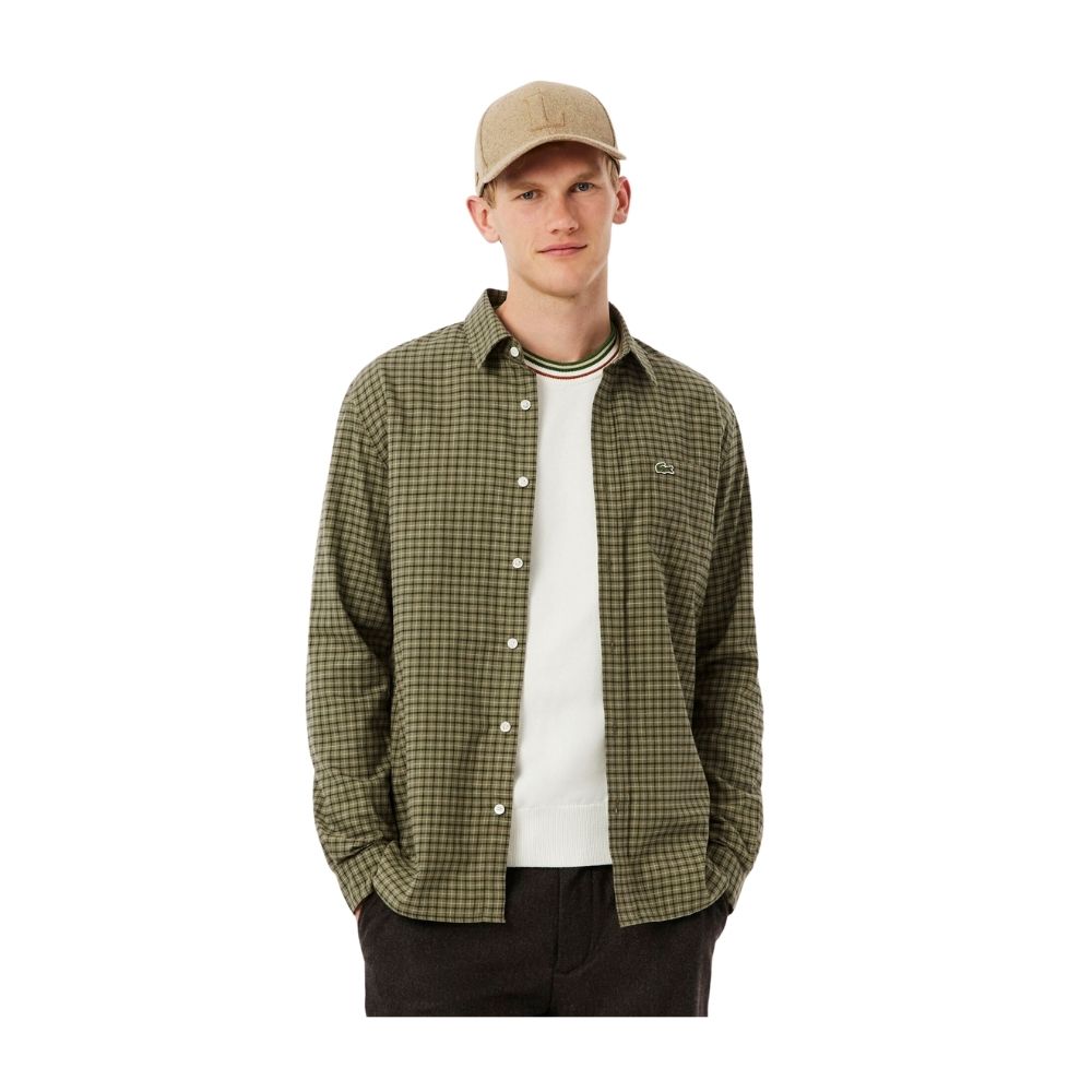 LACOSTE chemise flannelle olive
