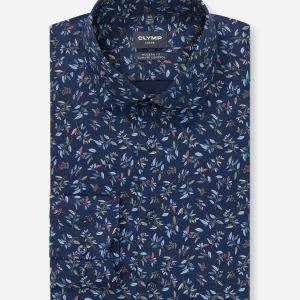 Chemise à motifs OLYMP droite marine