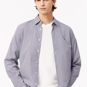 Chemise rayée Lacoste bleue