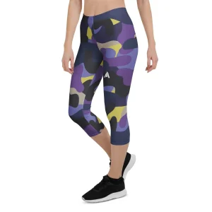 🖤💜 Collant Court Sport Femme Army Noir Violet – style affirmé