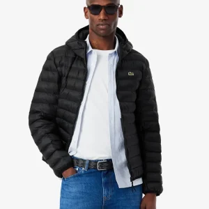 Doudoune à capuche déperlante Lacoste noire