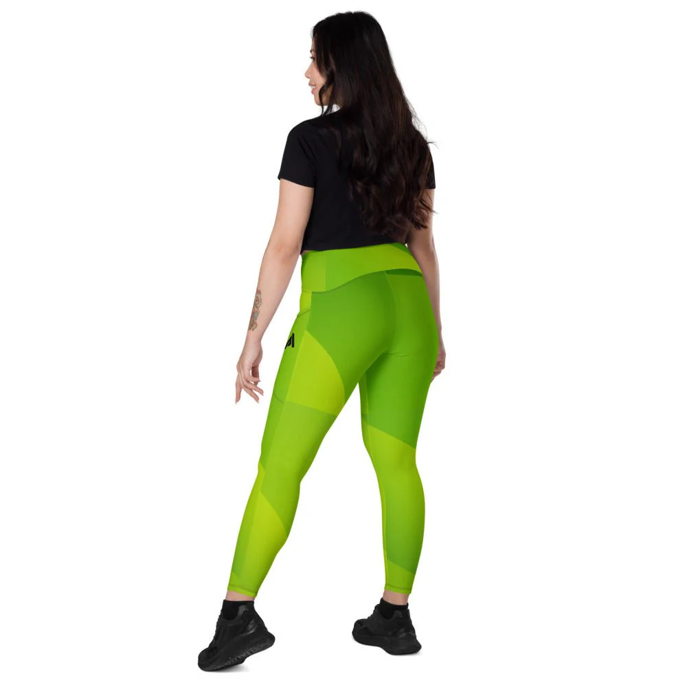 Legging sport femme avec poches vert design – Image 3