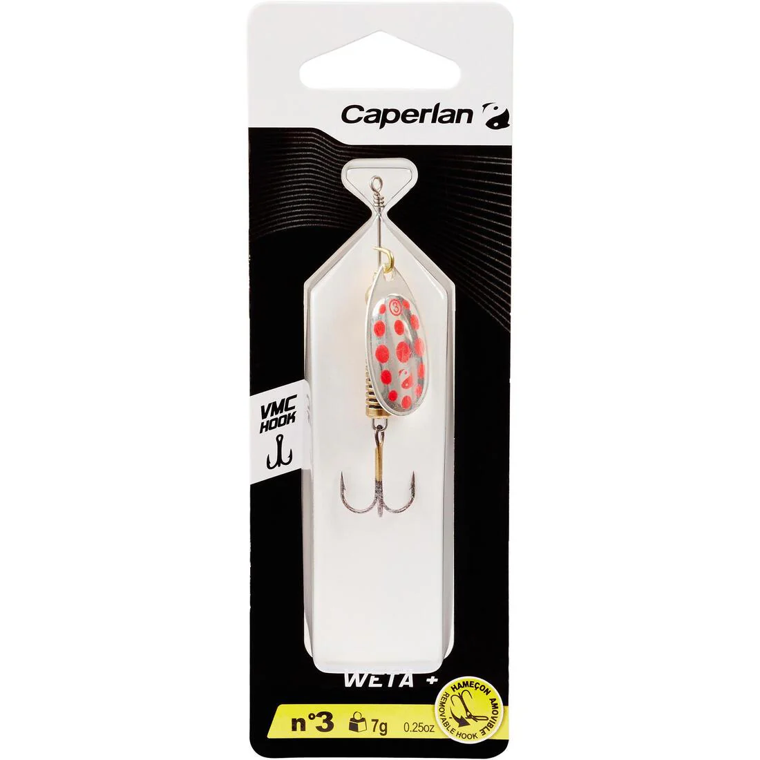 CUILLER TOURNANTE PÊCHE DES CARNASSIERS WETA + #3 ARGENT POINTS ROUGES – Image 4