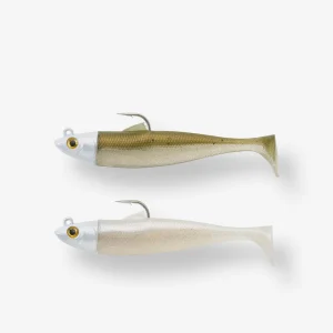 COMBO leurres souples Shad OSARDA 80 Bleu/Vert pailleté