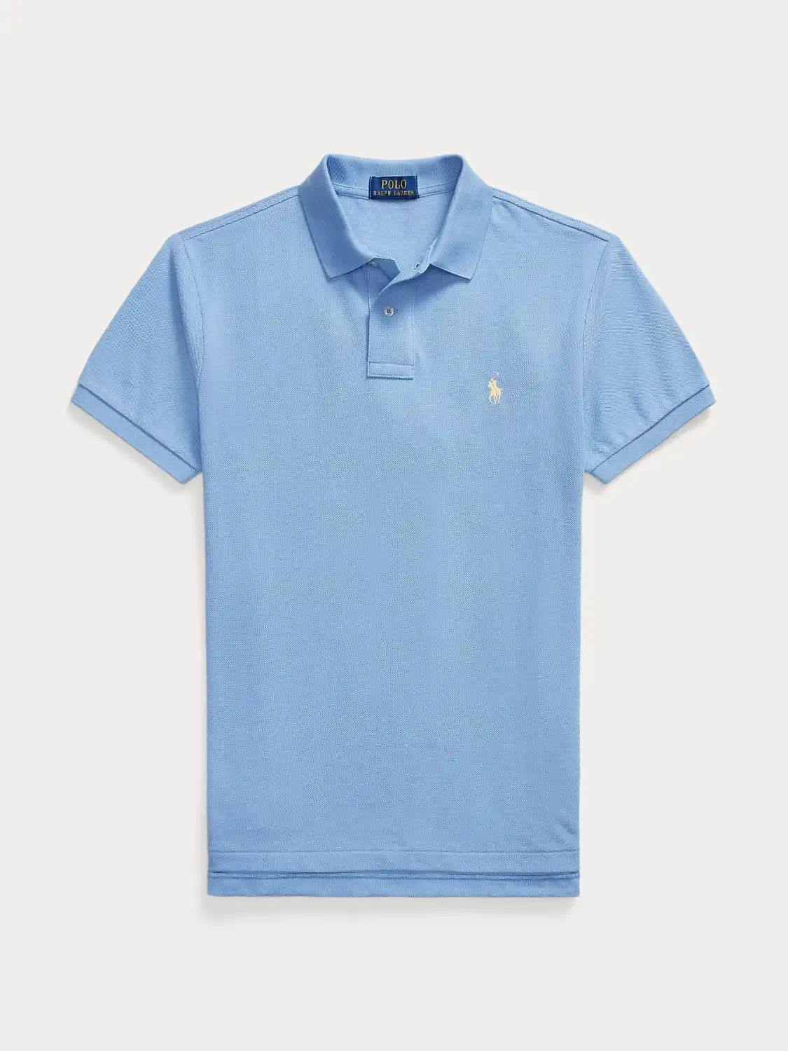 Polo Ralph Lauren ajusté bleu en coton piqué – Image 6