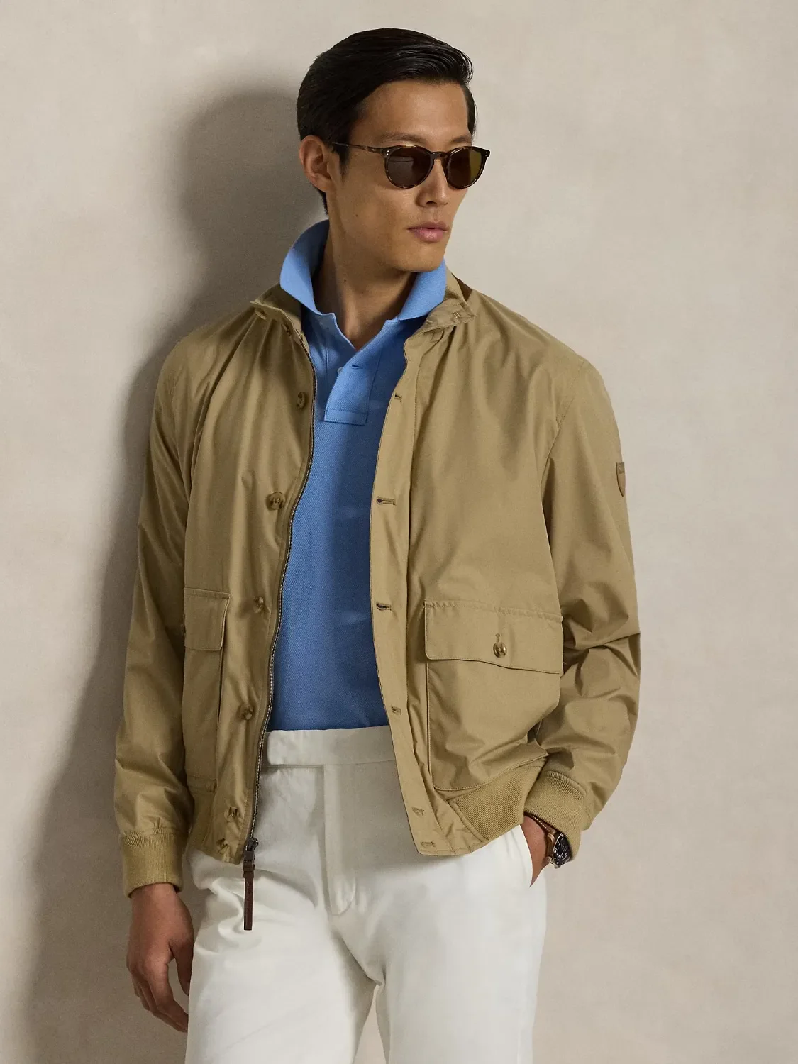 Polo Ralph Lauren ajusté bleu en coton piqué – Image 5