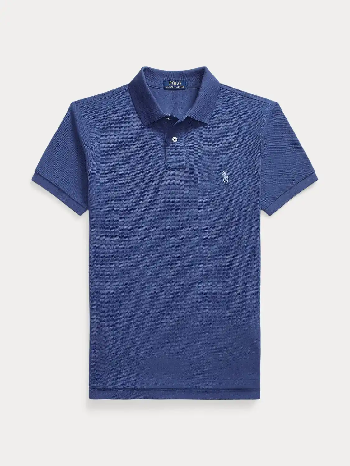 Polo Ralph Lauren ajusté bleu en coton piqué – Image 5