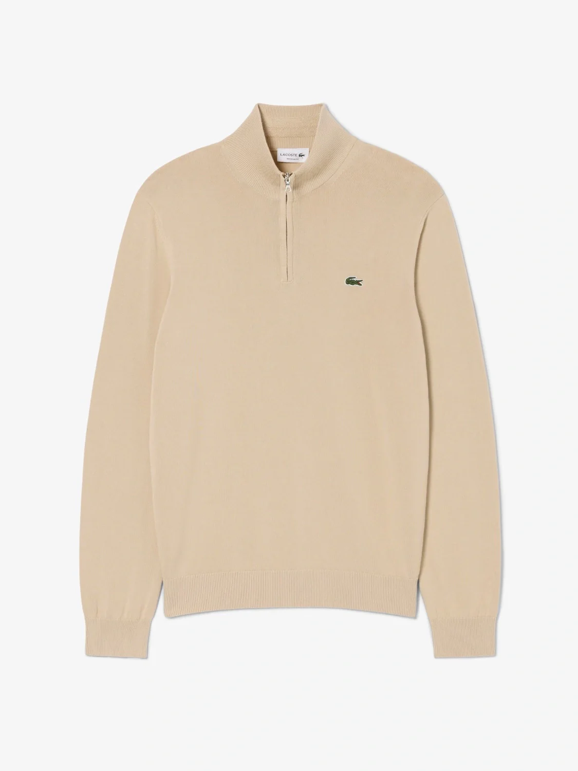 Pull camionneur Lacoste beige en coton – Image 8