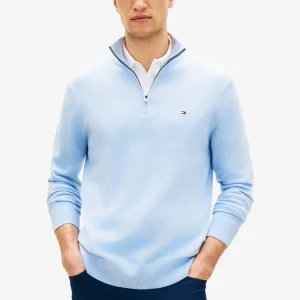 Pull camionneur Tommy Hilfiger bleu en coton