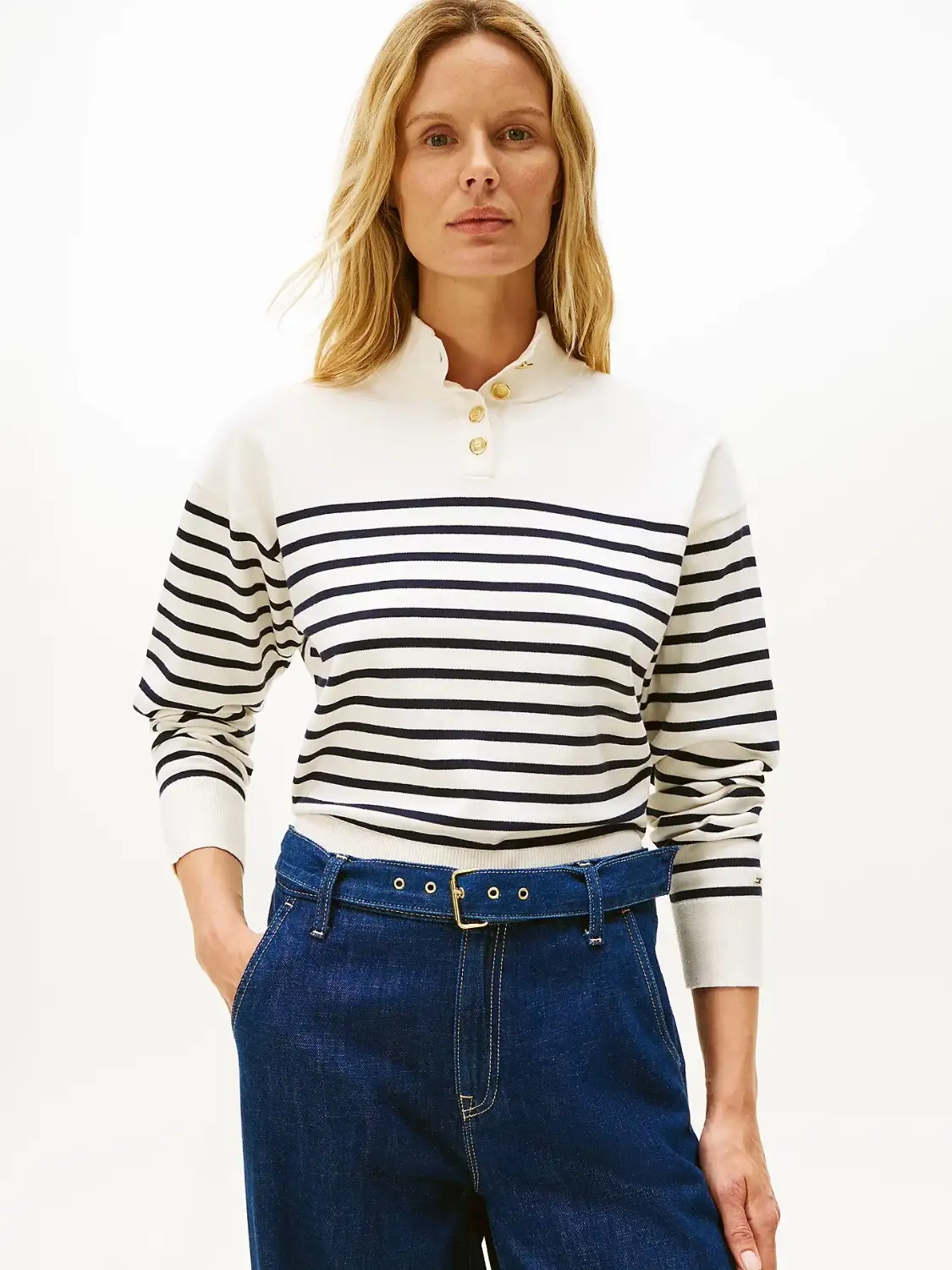 Pull marinière femme Tommy Hilfiger marine