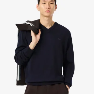 Pull Lacoste marine en laine