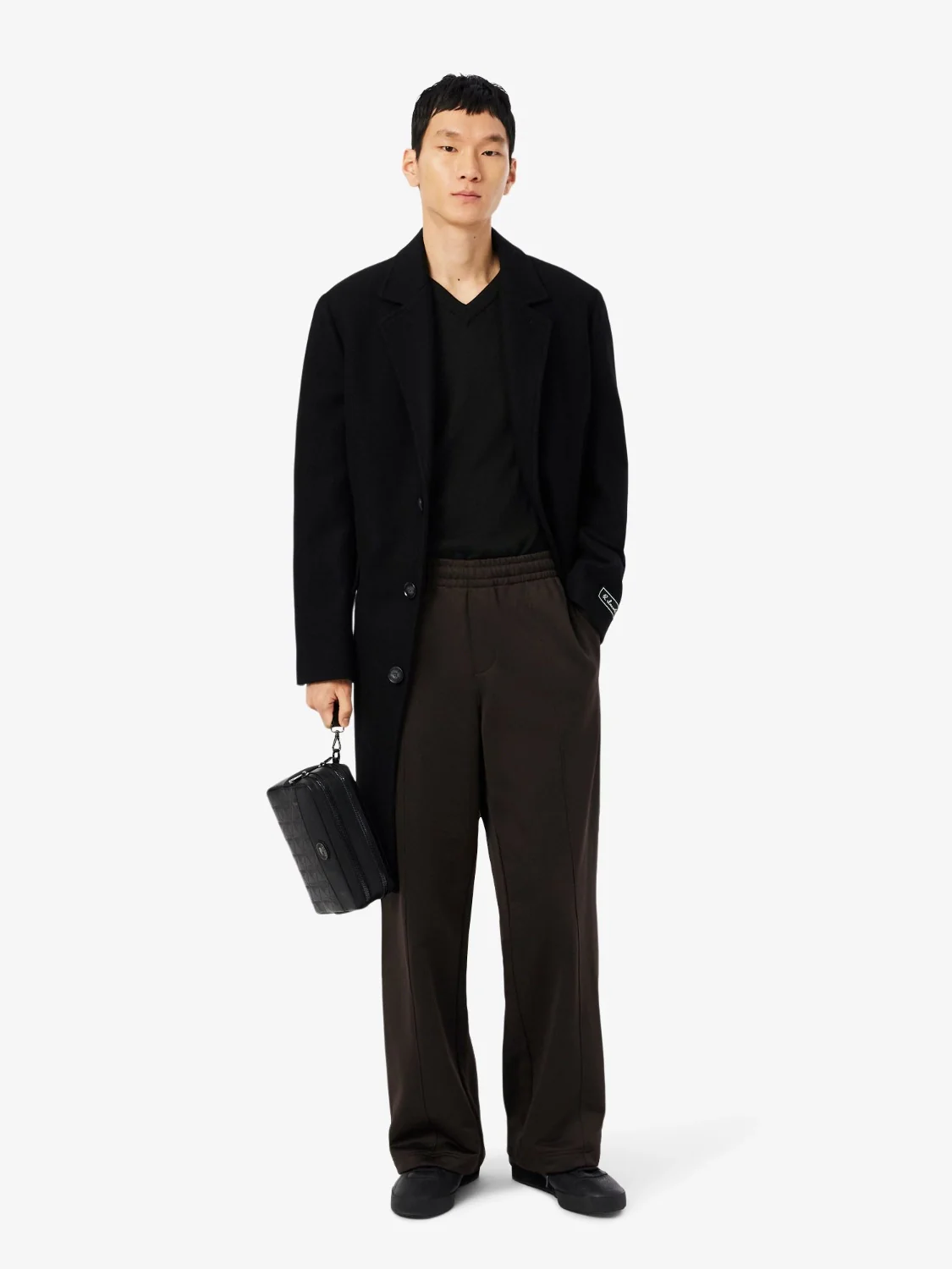 Pull col V Lacoste noir en laine – Image 4