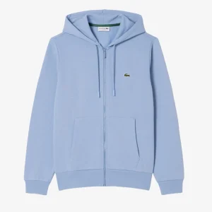 Sweat zippé à capuche Lacoste bleu en molleton