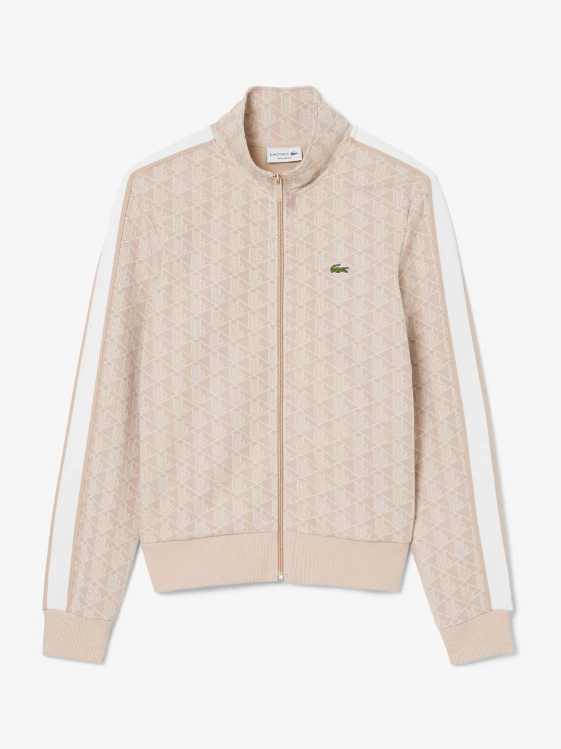 Sweat jacquart monogramme Lacoste beige – Image 5