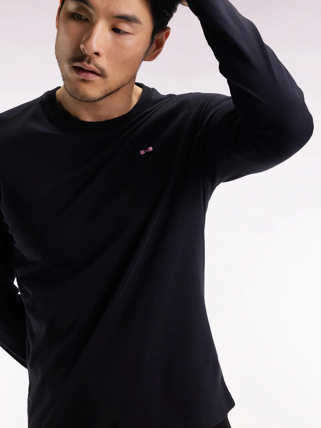 T-Shirt manches longues Eden Park noir en coton – Image 3