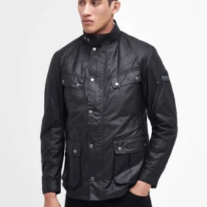 Blouson imperméable Duke Barbour noir en coton ciré