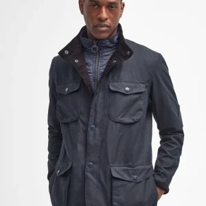 Veste Ogston Barbour marine en coton ciré